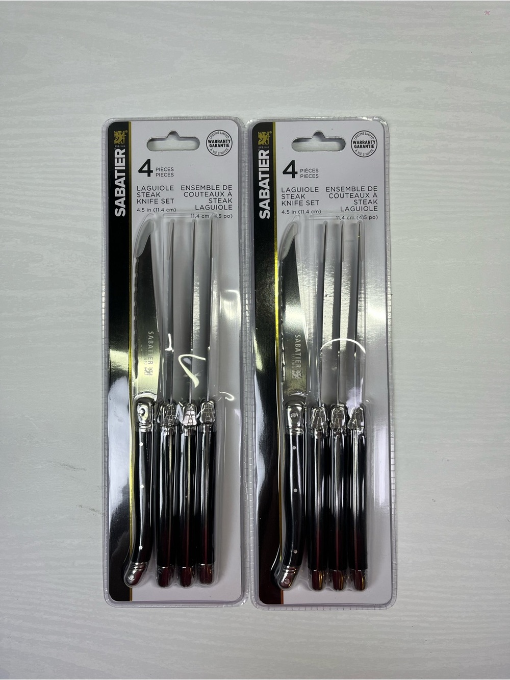 Lot of 2 Sabatier 4-Piece Steak Knife Set